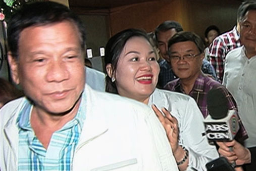 Wife Supports Dutertes Presidential Bid Abs Cbn News 