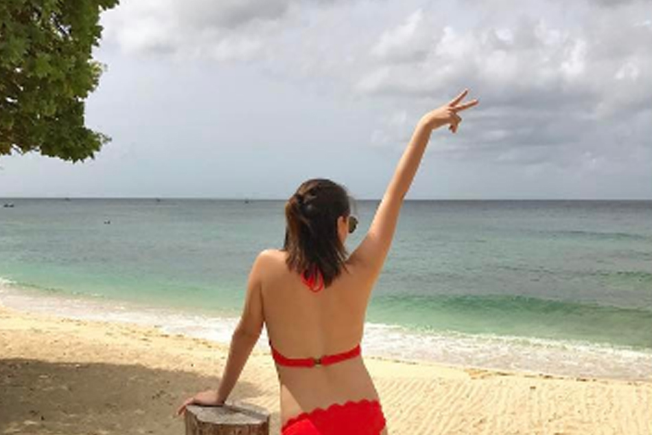 Look Angelica Panganiban Stuns In Red Bikini Abs Cbn News