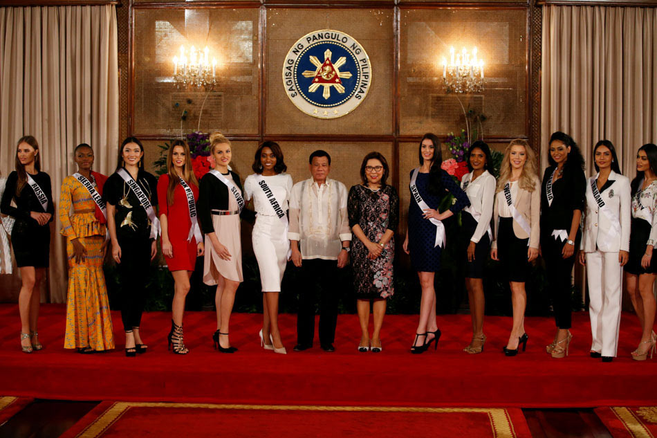 Image result for Miss Universe candidates meet Duterte