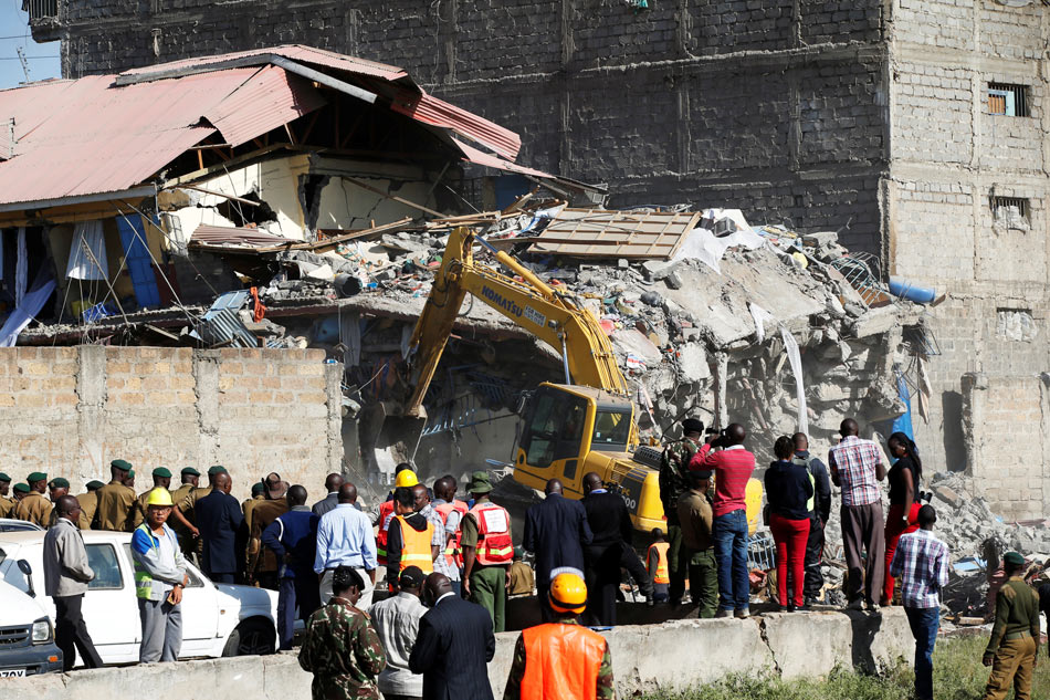 Image result for 15 people missing after building collapses in Kenya