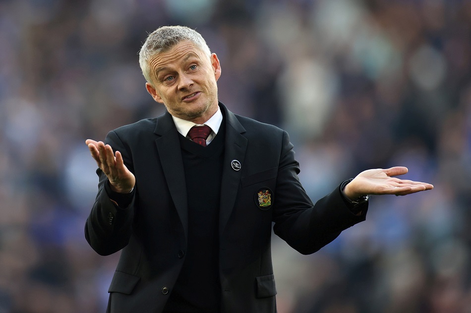 Manchester United manager Ole Gunnar Solskjaer looks dejected after the match. File photo. Carl Recine, Action Images via Reuters.