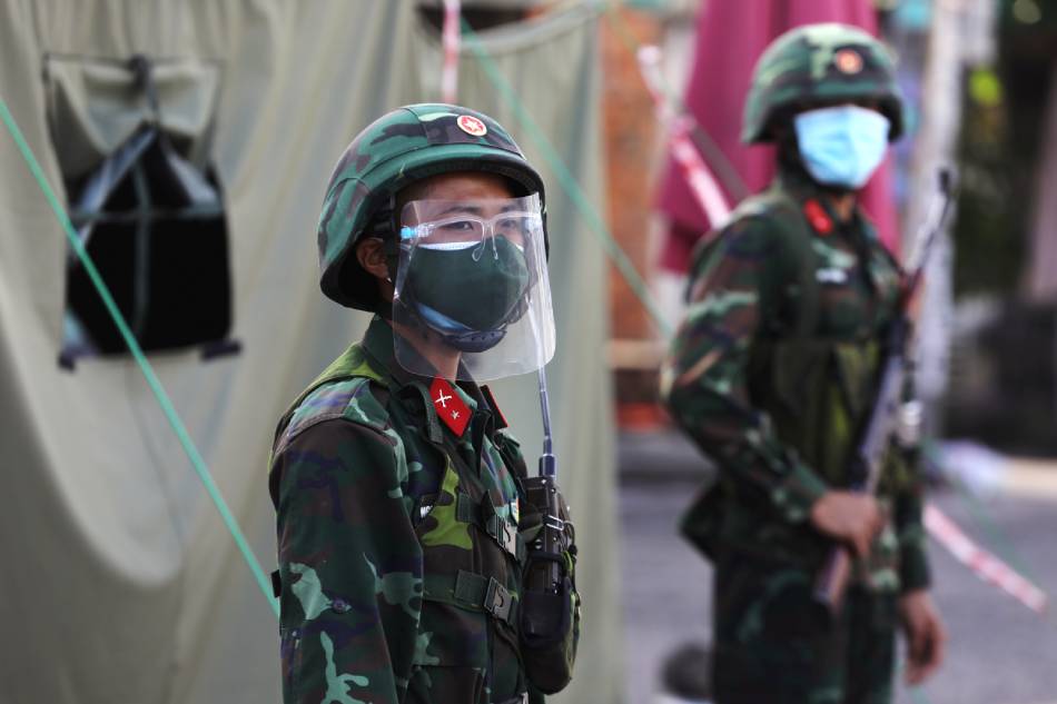 A military check point is seen during lockdown amid the coronavirus disease (COVID-19) pandemic in Ho Chi Minh, Vietnam on August 23, 2021. Stringer/Reuters