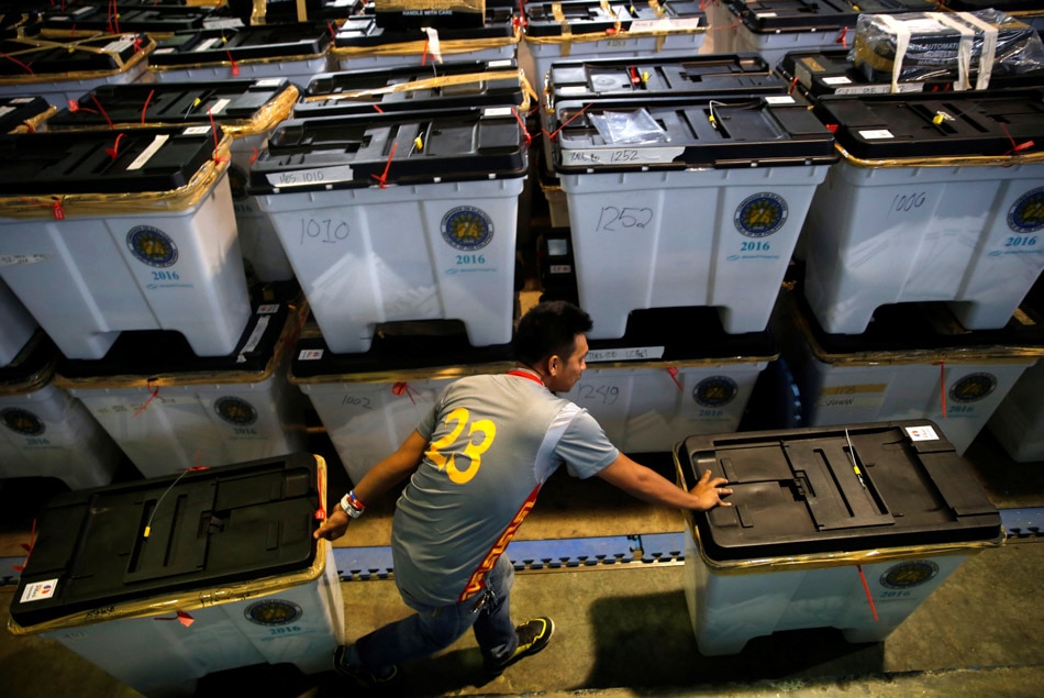 Ballot boxes in Davao the day after