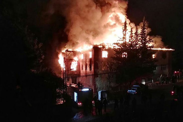 Turkey: Fire at dormitory for girls kills 12, injures 22
