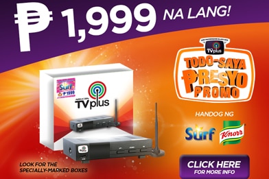 Enjoy clear TV and Free channels with ABSCBN TVplus, now only P1, 999