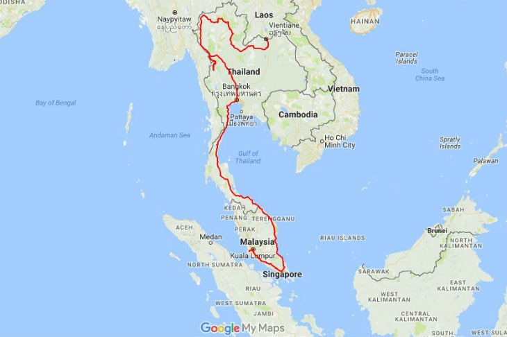 Thailand Malaysia Map 