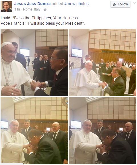 Pope Francis blesses Philippines, Duterte 1