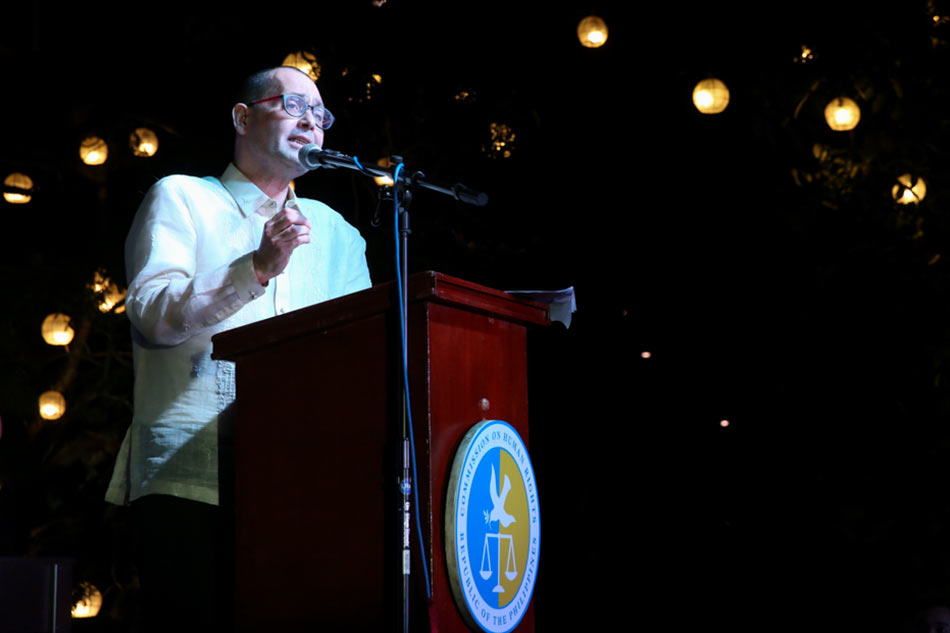 Commission on Human Rights Chair Chito Gascon delivers a speech at the anniversary of the commission at its headquarters in Diliman, Quezon City in 2017. Fernando G. Sepe Jr. ABS-CBN News/File
