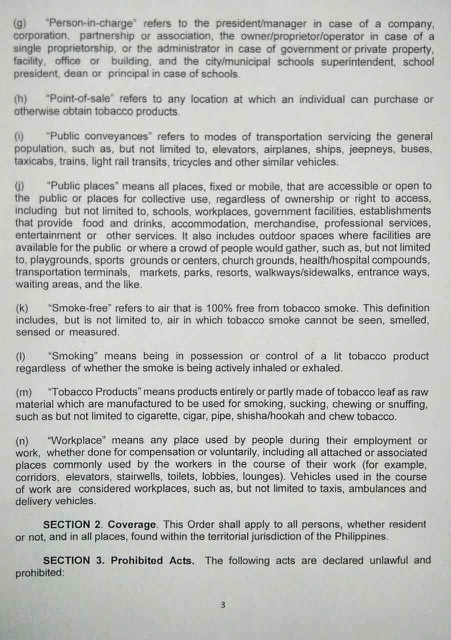 nationwide smoking ban essay in tagalog