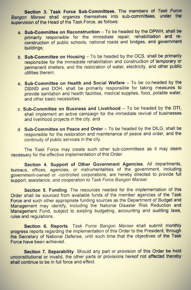Duterte orders creation of &#39;Task Force Bangon Marawi&#39; 3
