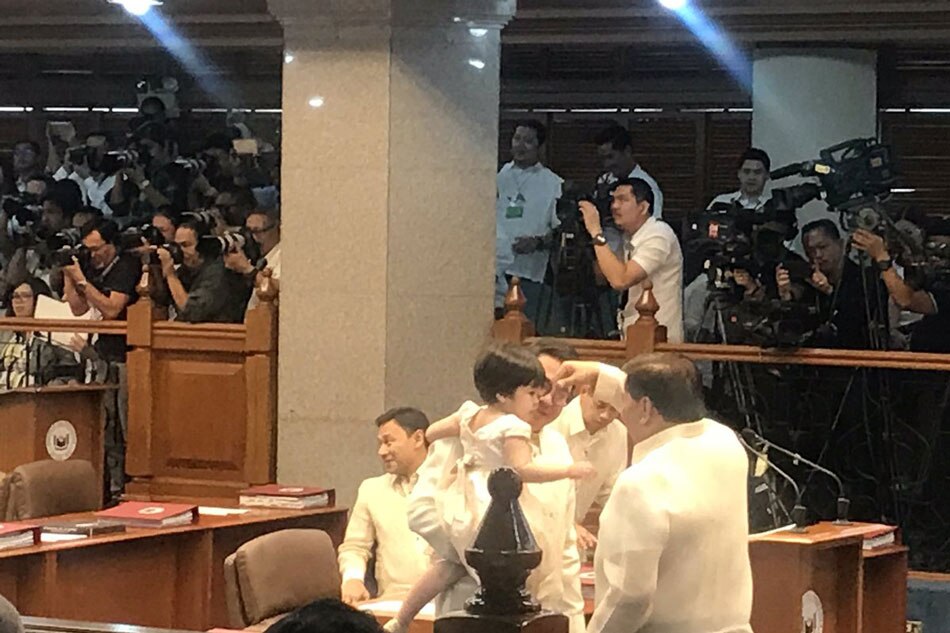 LOOK: Bam Aquino brings adorable daughter to Senate | ABS ...