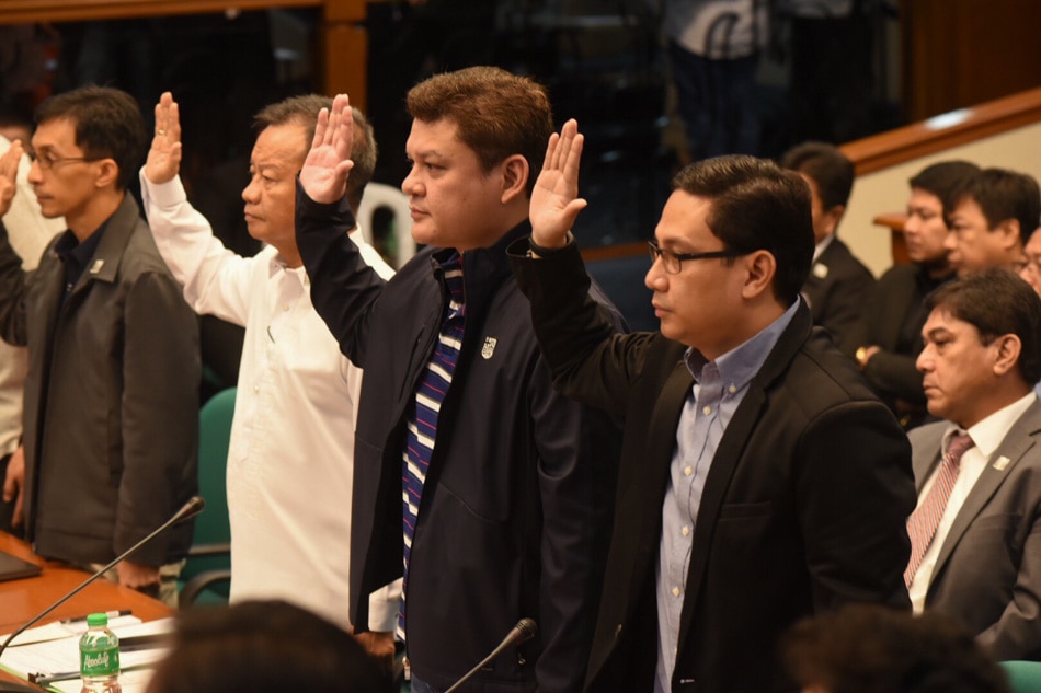 Paolo Duterte, Mans Carpio attend Senate hearing