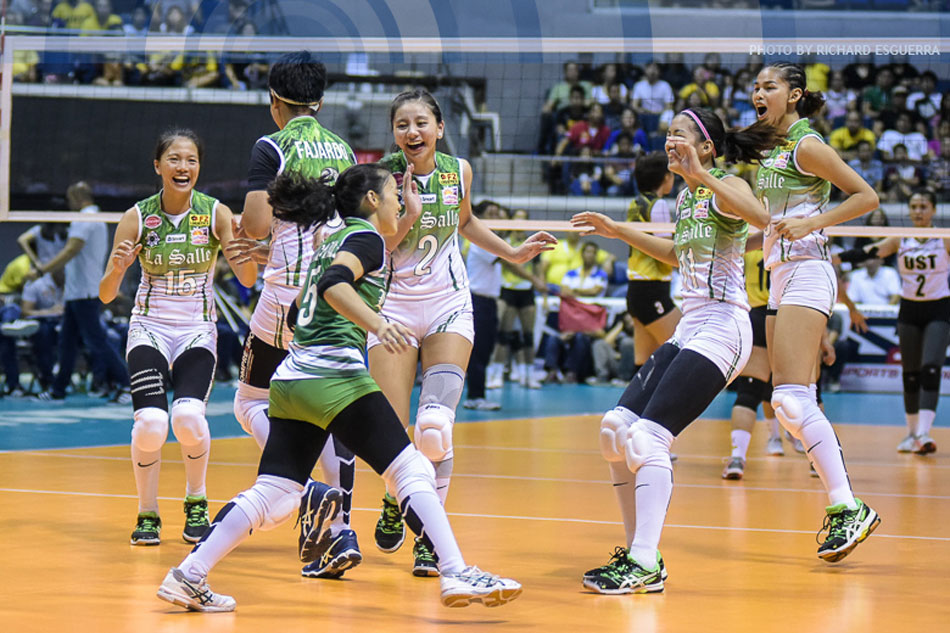 Uaap Volleyball La Salle Overcomes Ust In 4 Sets Returns To Finals
