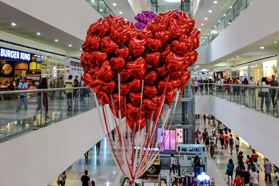 valentines day shopping mall