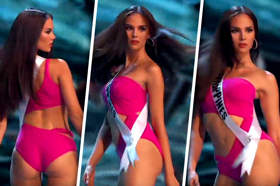 The Philippines' Catriona Gray takes her turn on stage during the Miss...