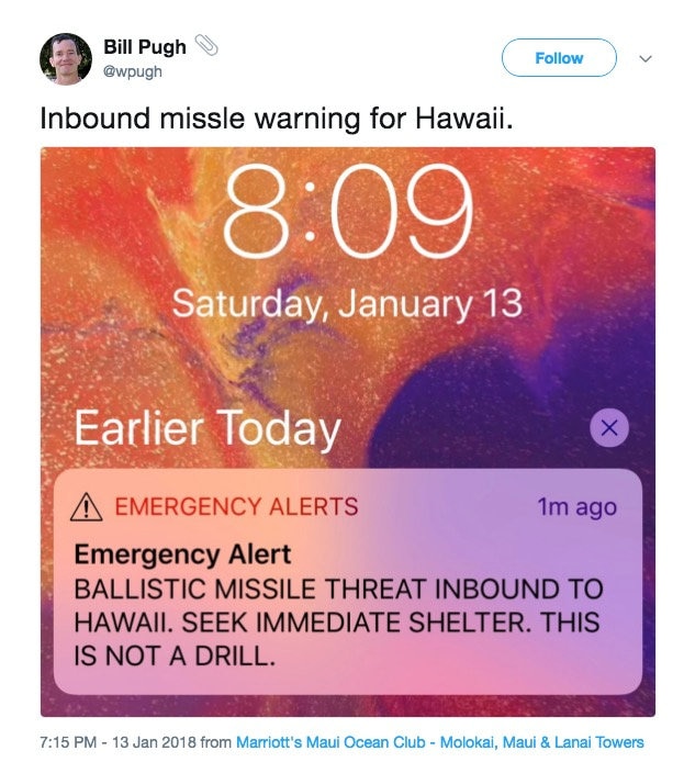 Ballistic Missile Warning Sent In Error By Hawaii Authorities Abs Cbn