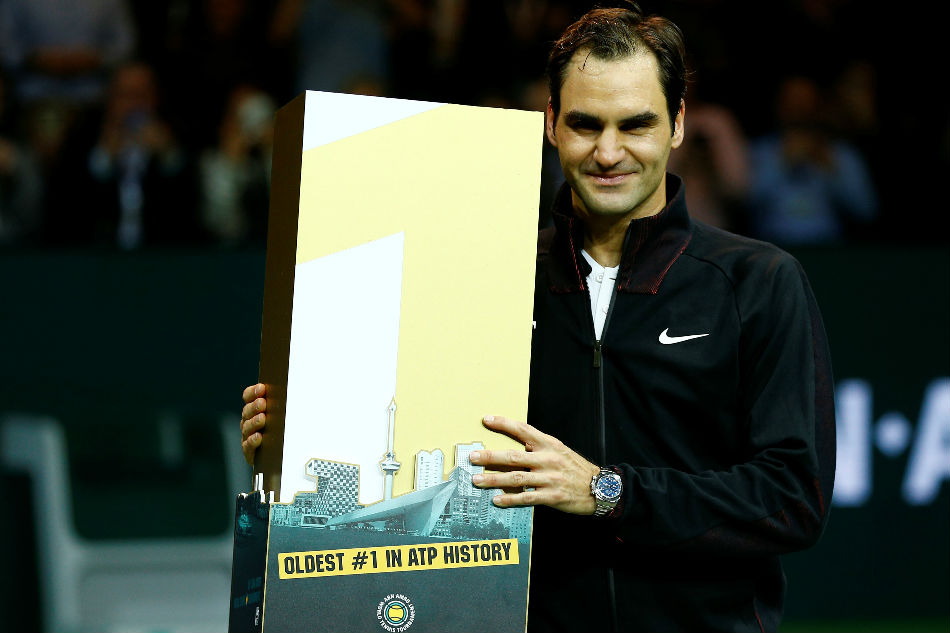 Image result for Back on top, Federer becomes oldest ATP world number one
