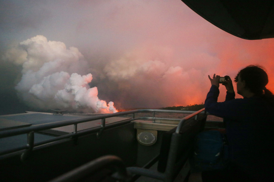 Lava at Pacific ocean