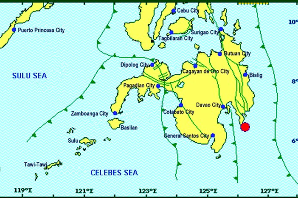 Magnitude 5.4 quake strikes off Davao Oriental town