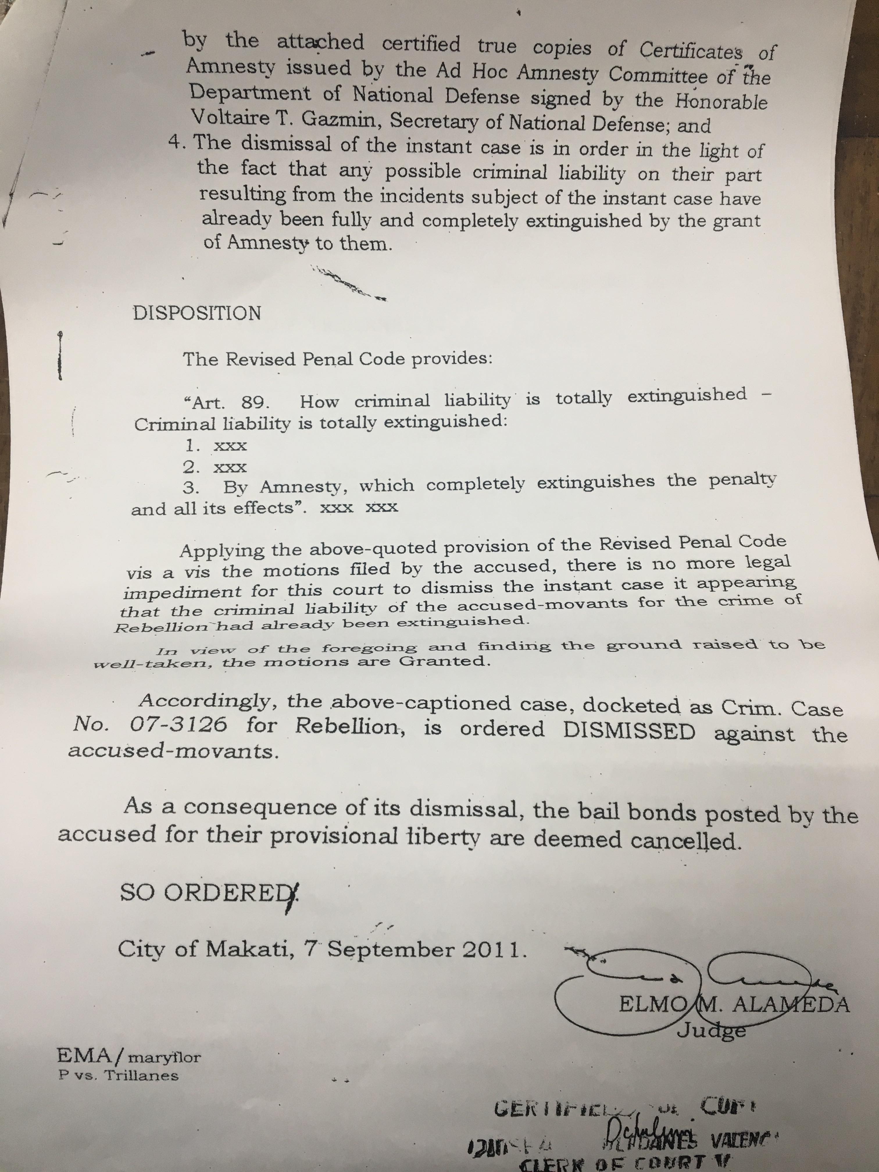 LOOK: Amnesty documents of Trillanes | ABS-CBN News