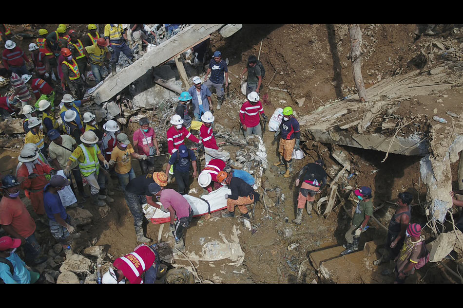 LOOK: Aerial view of retrieval operations in Itogon landslide 9