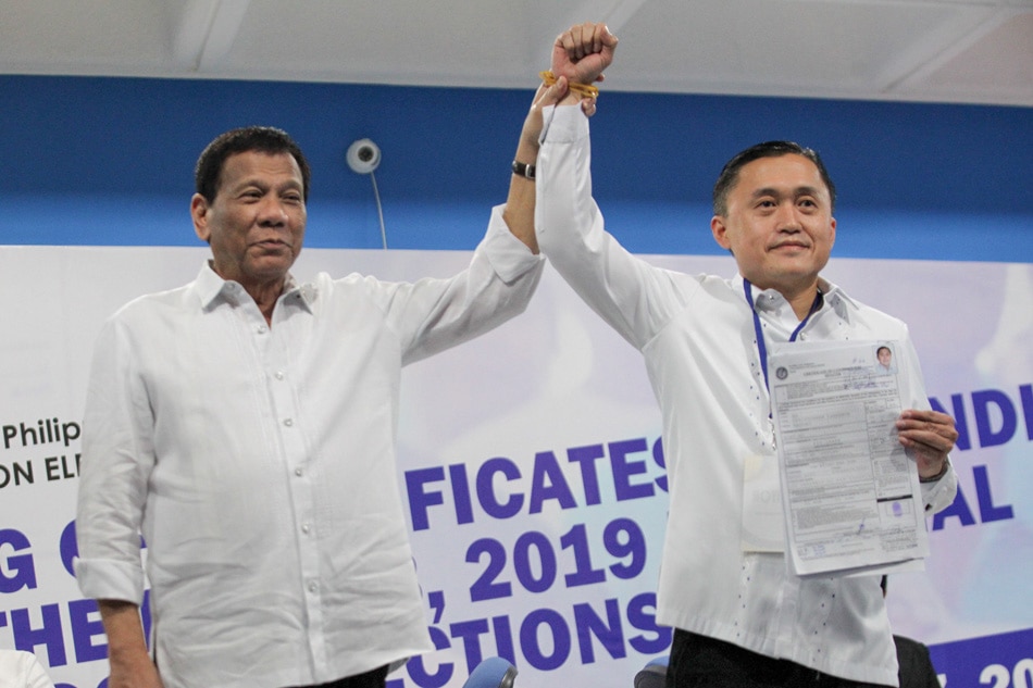 Duterte accompanies SAP Bong Go in filing COC for senator 1
