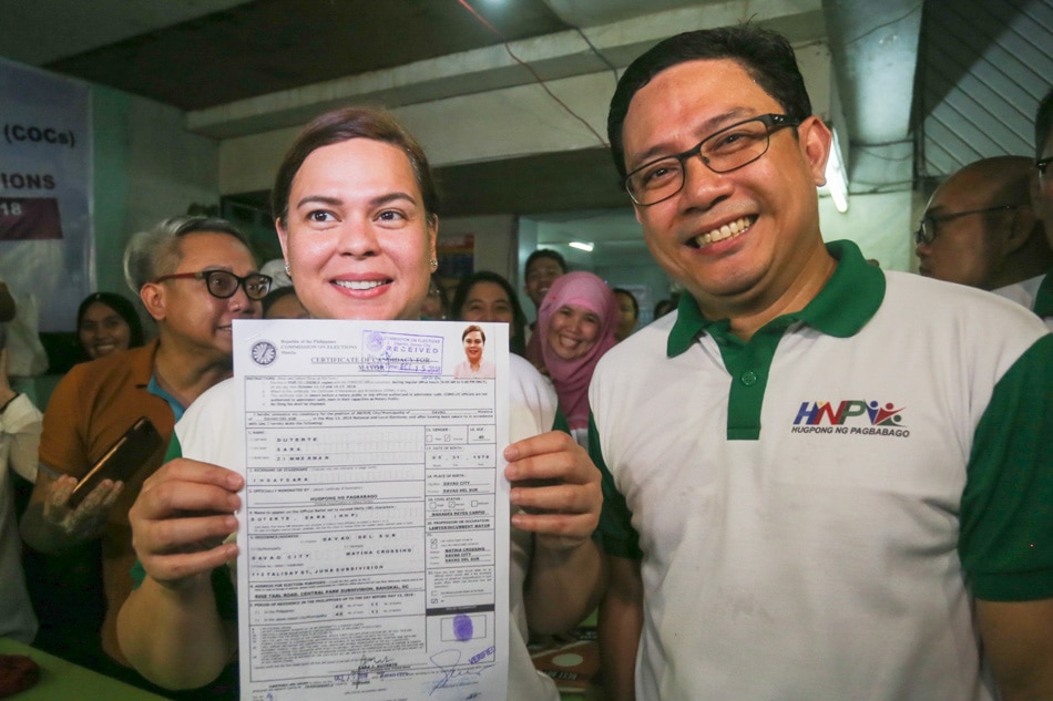 No Senate For Inday Sara Duterte Daughter Files Coc For Davao Mayor Abs Cbn News