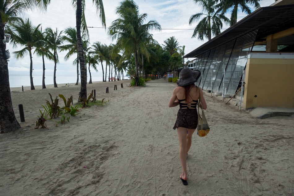 A foreign tourist finds herself alone walking on Station 2 White Beach in Boracay amid the closed establishments and empty beach on May 1, 2018. Fernando G. Sepe Jr., ABS-CBN News/FILE