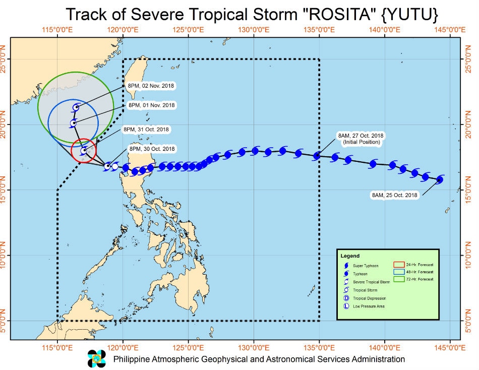 PAGASA lifts storm signals, as Rosita stays stationary off West PH Sea 2