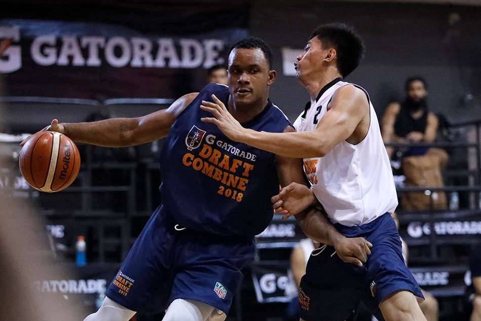 Abu Tratter Looks To Show Off Versatility In Pba Abs Cbn News - abu tratter makes a move against jorey napoles in the pba draft combine