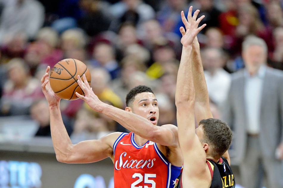 Simmons Triple Double Carries Sixers Past Cavs Abs Cbn News