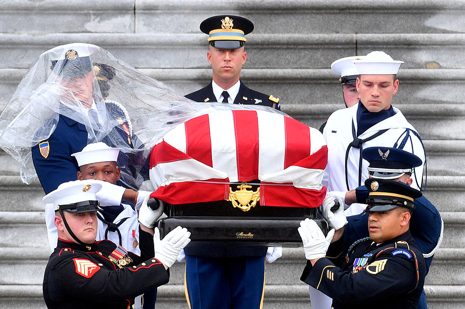 Washington lauds John McCain as one of America’s ‘bravest souls’, Trump absent