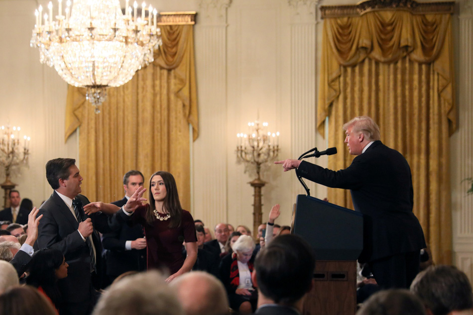 confrontation trump rips cnn reporter abs cbn news
