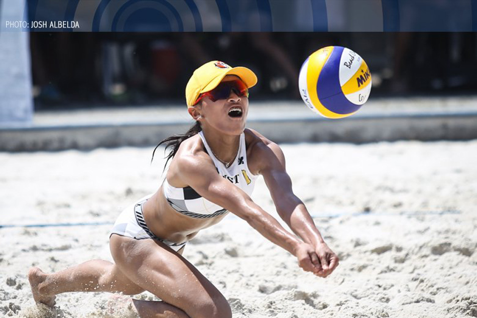 Ust Tigresses Near Uaap Beach Volleyball Sweep Abs Cbn News