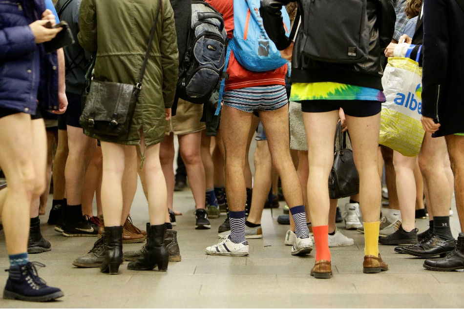 LOOK: Train passengers join worldwide 'No Pants Ride' | ABS-CBN News