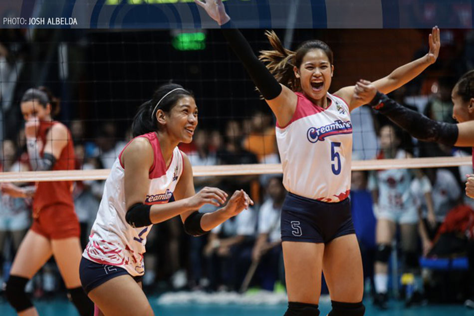 Creamline Downs Pocari Air Force To Earn Share Of Pvl Lead Abs Cbn News 