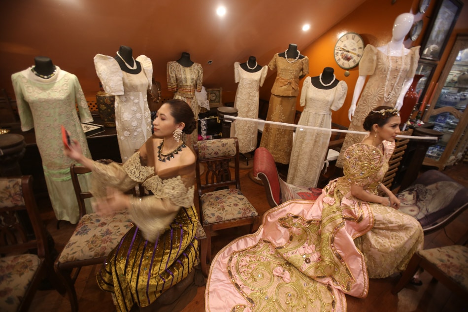 Models pose in front of old Filipiniana dresses ABS-CBN News