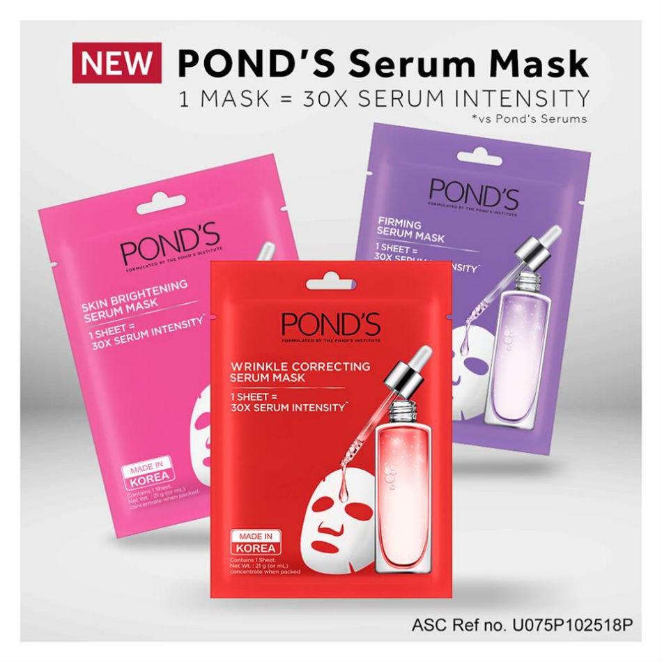 Pond's says serum face masks '30x more intense' than liquid formulation