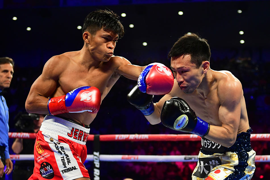 Jerwin Ancajas battles Ryuichi Funai of Japan during their 12-round Super Flyweight IBF World Title fight in Stockton, California on May 4, 2019. Frederic J. Brown, AFP/file