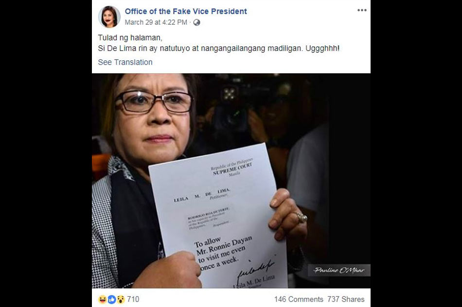 FACT CHECK: No, this photo does not show De Lima petitioning the SC to allow visits from her ex-lover 1
