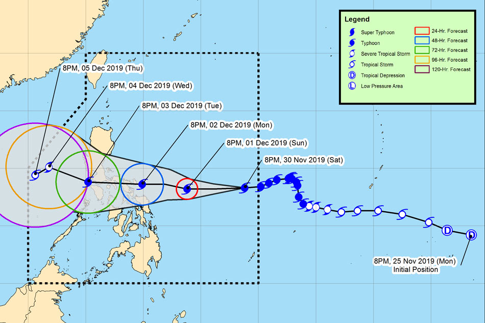 Tisoy to make landfall over Bicol Monday night: PAGASA 2