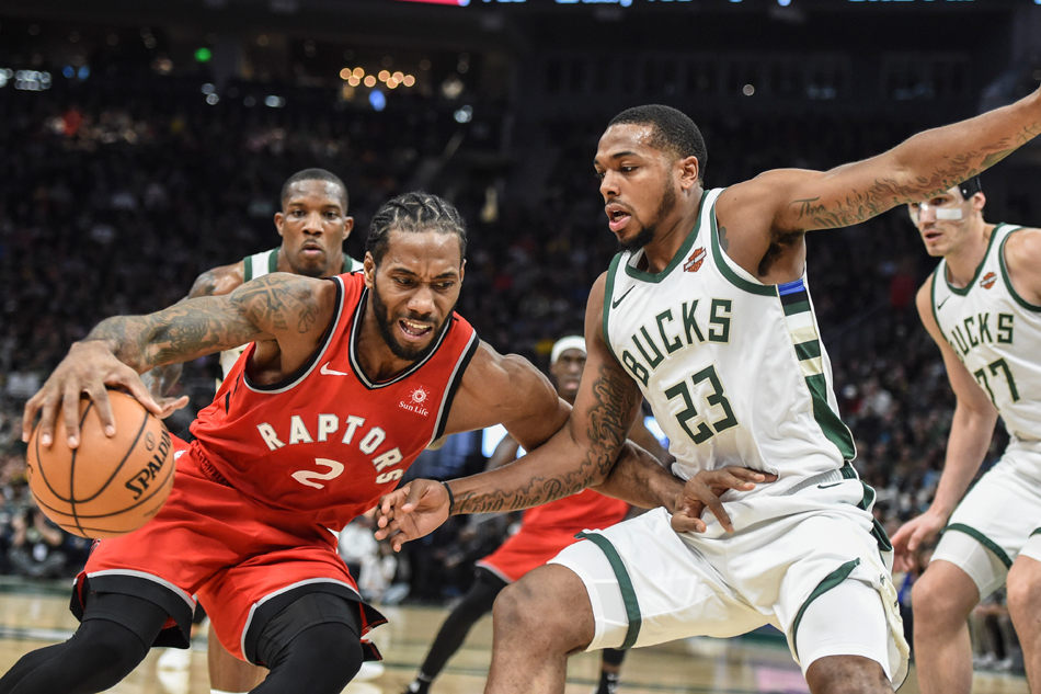 Image result for kawhi leonard raptors vs bucks usa today