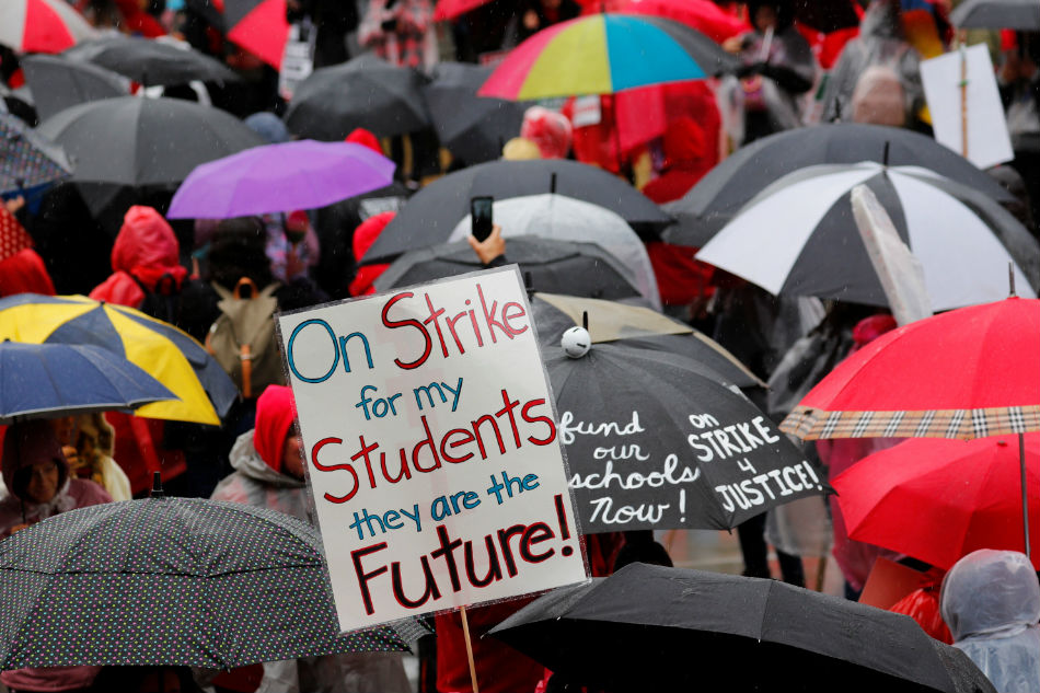 Public school teachers go on strike in LA; 500,000 pupils affected ...