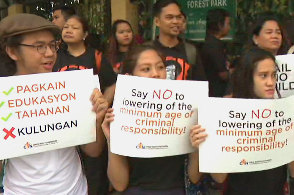 Child rights advocates hold protest outside Senate | ABS-CBN News