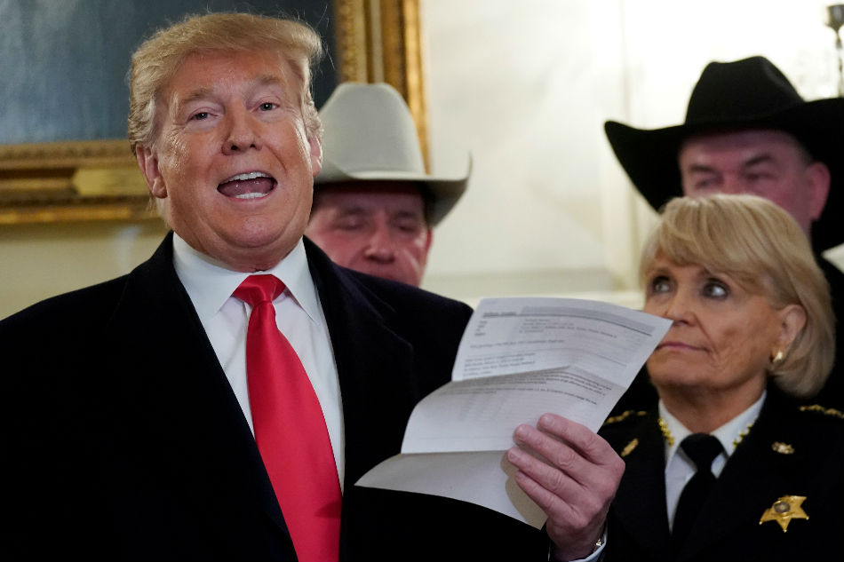 Trump opening truck door