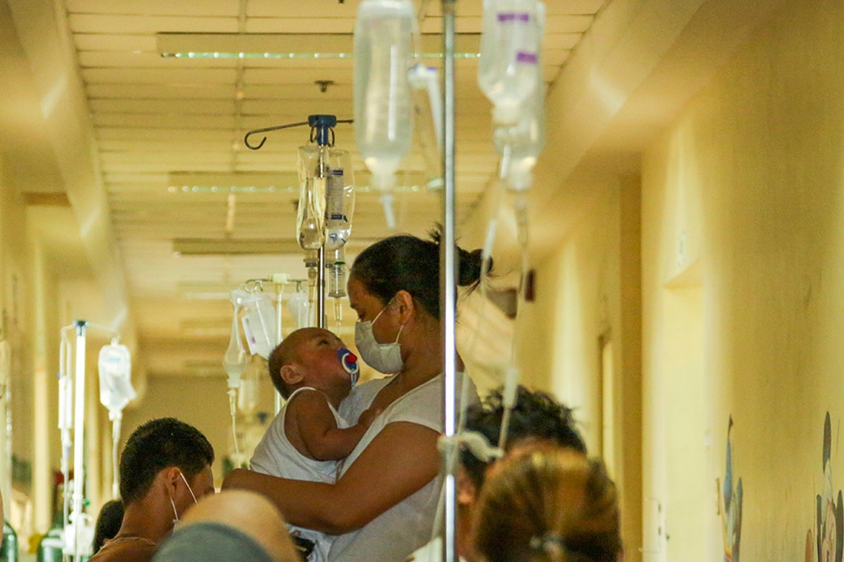 Parents care for their children, mostly infants, being treated for measles at the Pediatric Ward of the San Lazaro Hospital in Manila, Feb. 7, 2019. Jonathan Cellona, ABS-CBN News/File