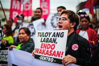 Labor groups nagprotesta sa pag-veto ni Duterte sa anti-endo bill