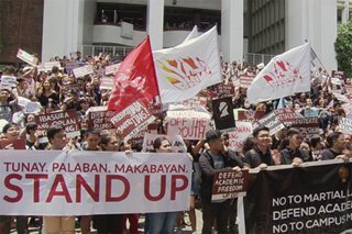 UP students nag-walk out vs pagpasok ng militar, pulis sa mga campus