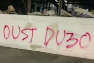 WATCH: Vandals deface newly-painted Manila bridge