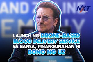 Launch ng drone-based blood delivery service sa bansa, pinangunahan ni Bono ng U2